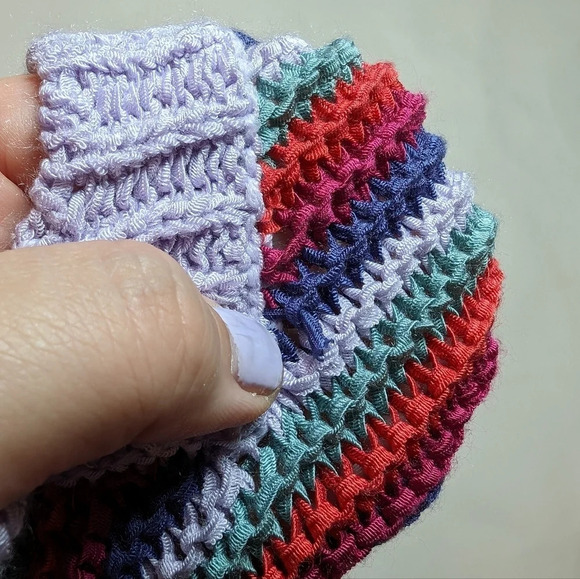 Falls Creek  1X Sleeveless Striped Crochet Knit V Neck Sweater Vest Shirt Plus - Picture 6 of 9